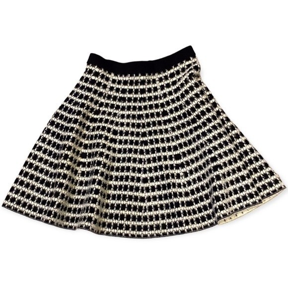 Olivia & Grace Fit and Flare Black and White Fuzzy Skirt - Picture 2 of 7